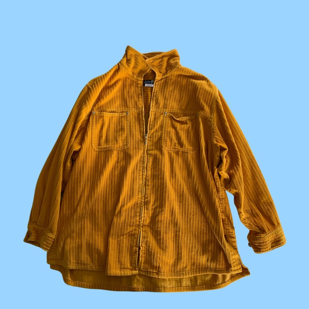 Rich golden corduroy zip up layer — 100% cotton